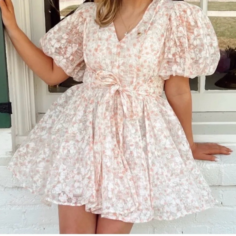 Mable Floral Selkie Puff Sleeve Dress
